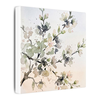 Cherry Blossom Watercolor Canvas Art | Elegant Japandi Art