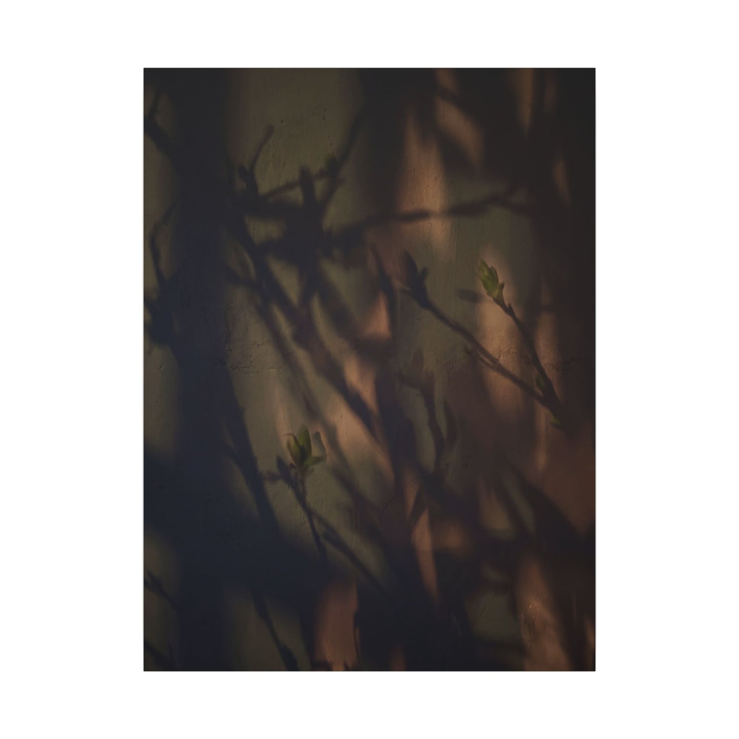 Candlelight Shadow Play Canvas Art - Dark Japandi Shibui