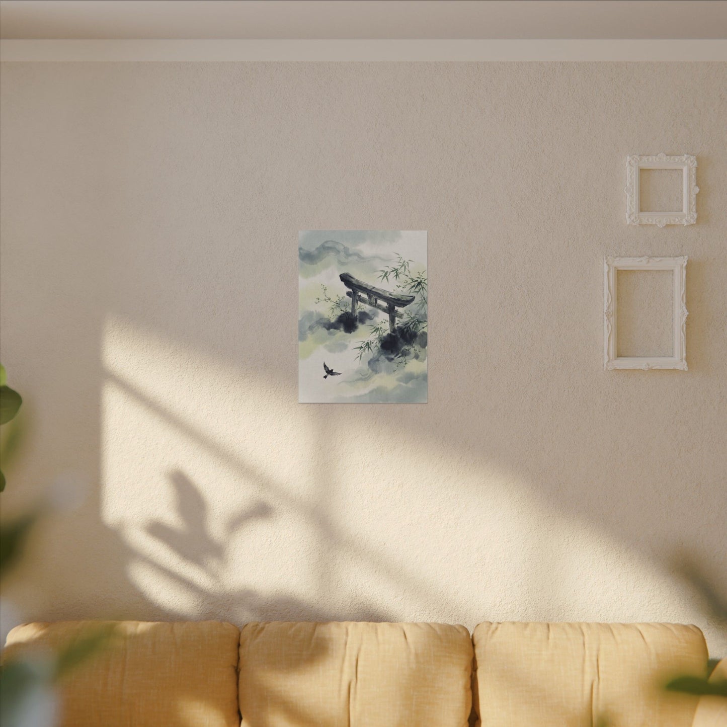 Torii Gate Sumi E Canvas Art | Serene Zen Art