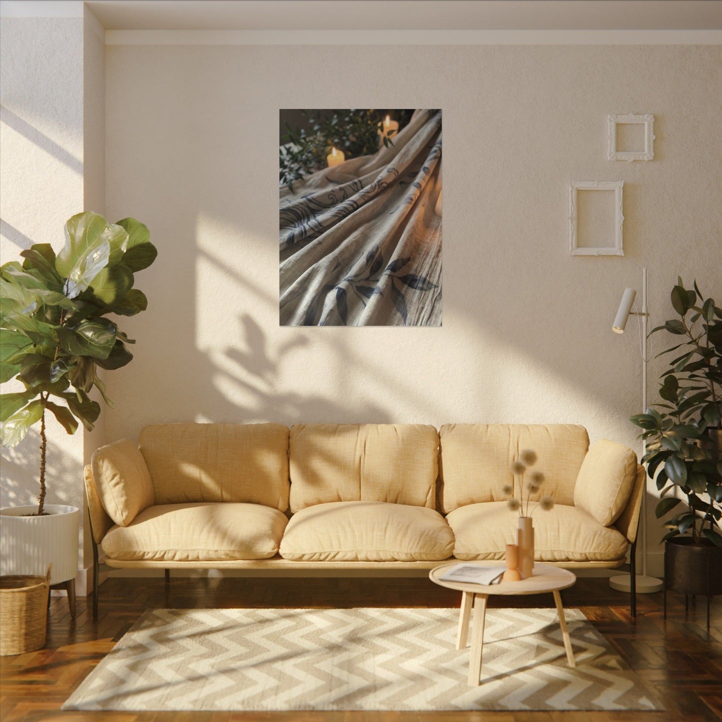 Fukinsei Silk Drape Canvas Art - Japandi Japanese Pattern