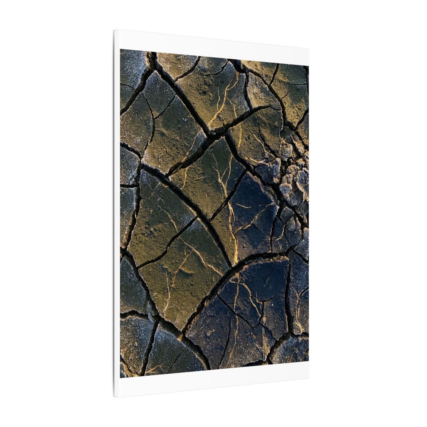 Winter Cracked Earth Moody Minimal Canvas Art | Atmospheric Decor