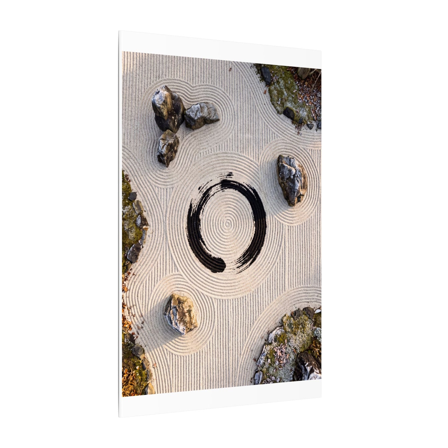 Rock Garden Canvas Art | Winter Zen Enso Art
