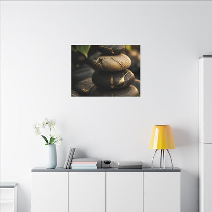 Summer River Stones Broken Beauty Canvas Art | Healing Decor