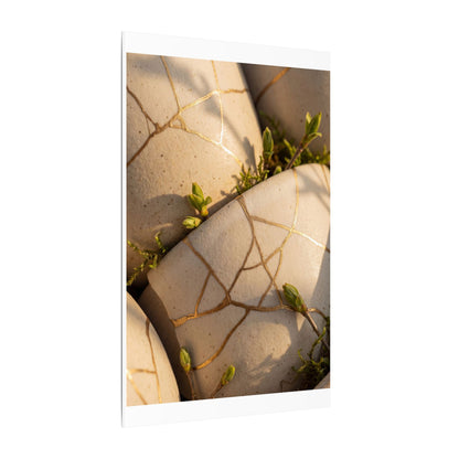 Spring Broken Pottery Gold Vein Canvas Art | Beautiful Decor