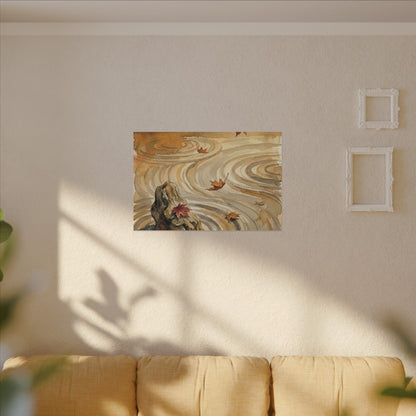 Autumn Rock Garden Watercolor Canvas Art | Neutral Decor