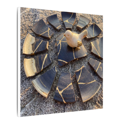 Golden Hour Broken Pottery Canvas Art - Kintsugi Datsuzoku