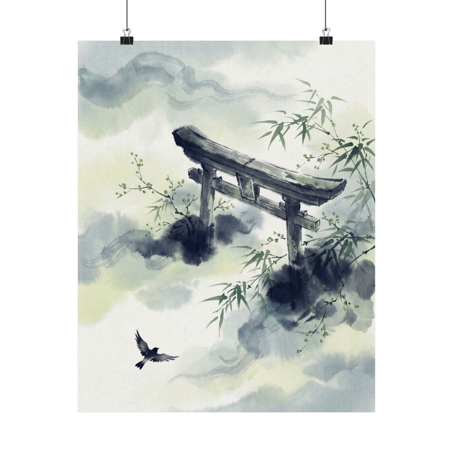 Torii Gate Spring Wall Art Print | Zen Peaceful Design