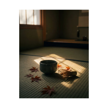 Tea Ceremony Wall Art Print | Autumn Dark Japandi Moody Minimal Art