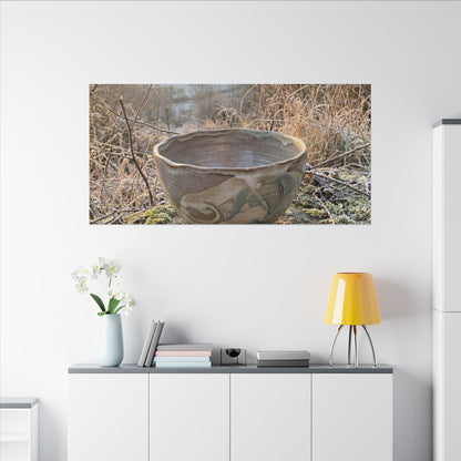 Golden Hour Ceramic Bowl Canvas Art - Japandi Shibui