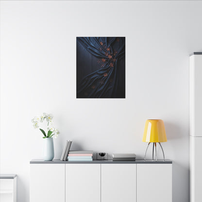 Silk Drape Autumn Canvas Art | Dark Japandi Sophisticated Design