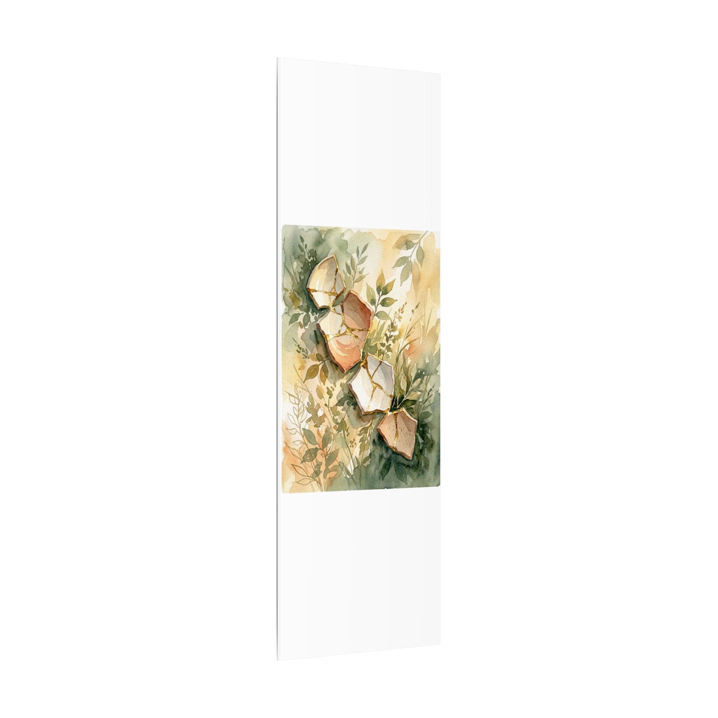Japandi Broken Pottery in Golden Hour | Watercolor Canvas Art