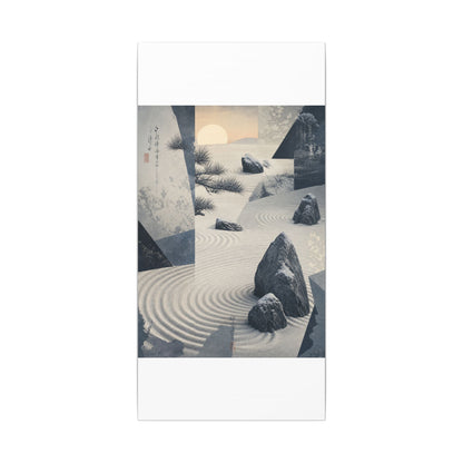 Seijaku Rock Garden Canvas Art - Zen Ukiyo E Inspired
