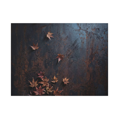 Moonlight Rust Patina Canvas Art - Dark Japandi Mono No Aware