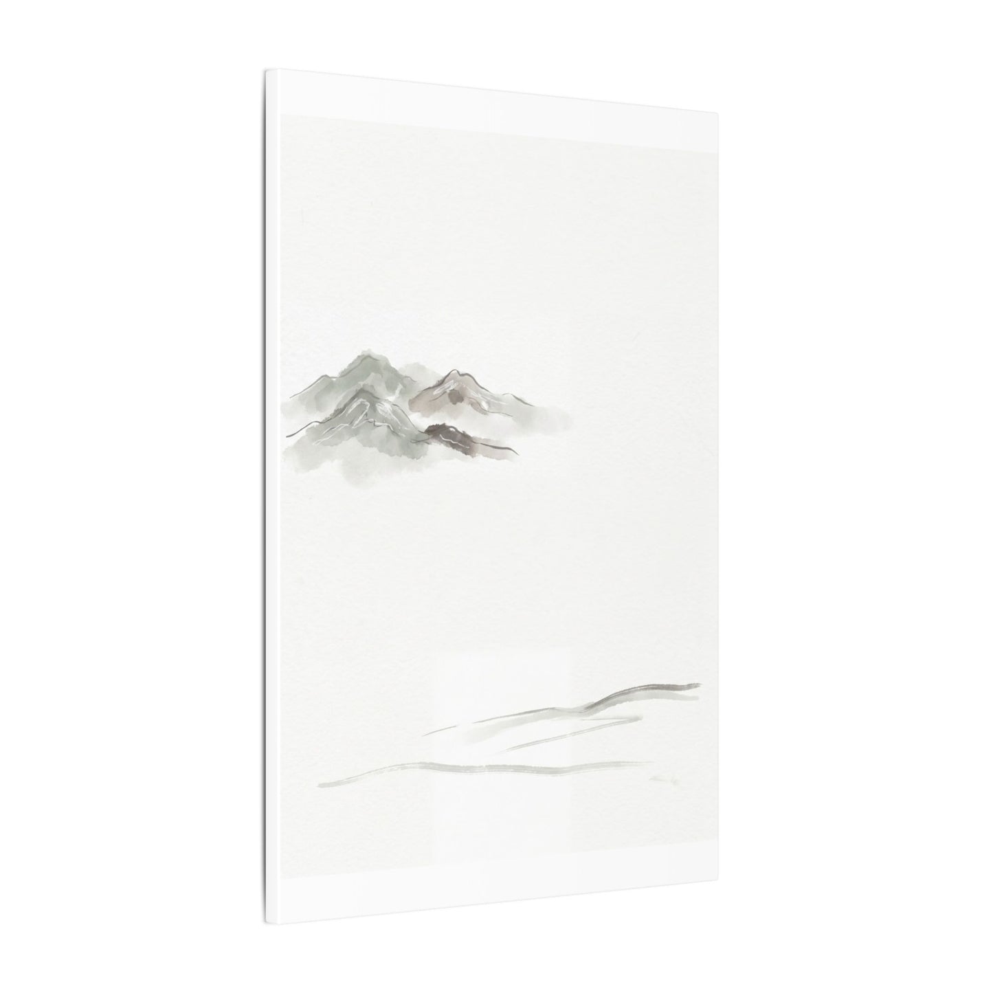 Winter Mountain Mist Minimal Line Canvas Art | Elegant Decor
