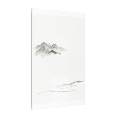 Winter Mountain Mist Minimal Line Canvas Art | Elegant Decor