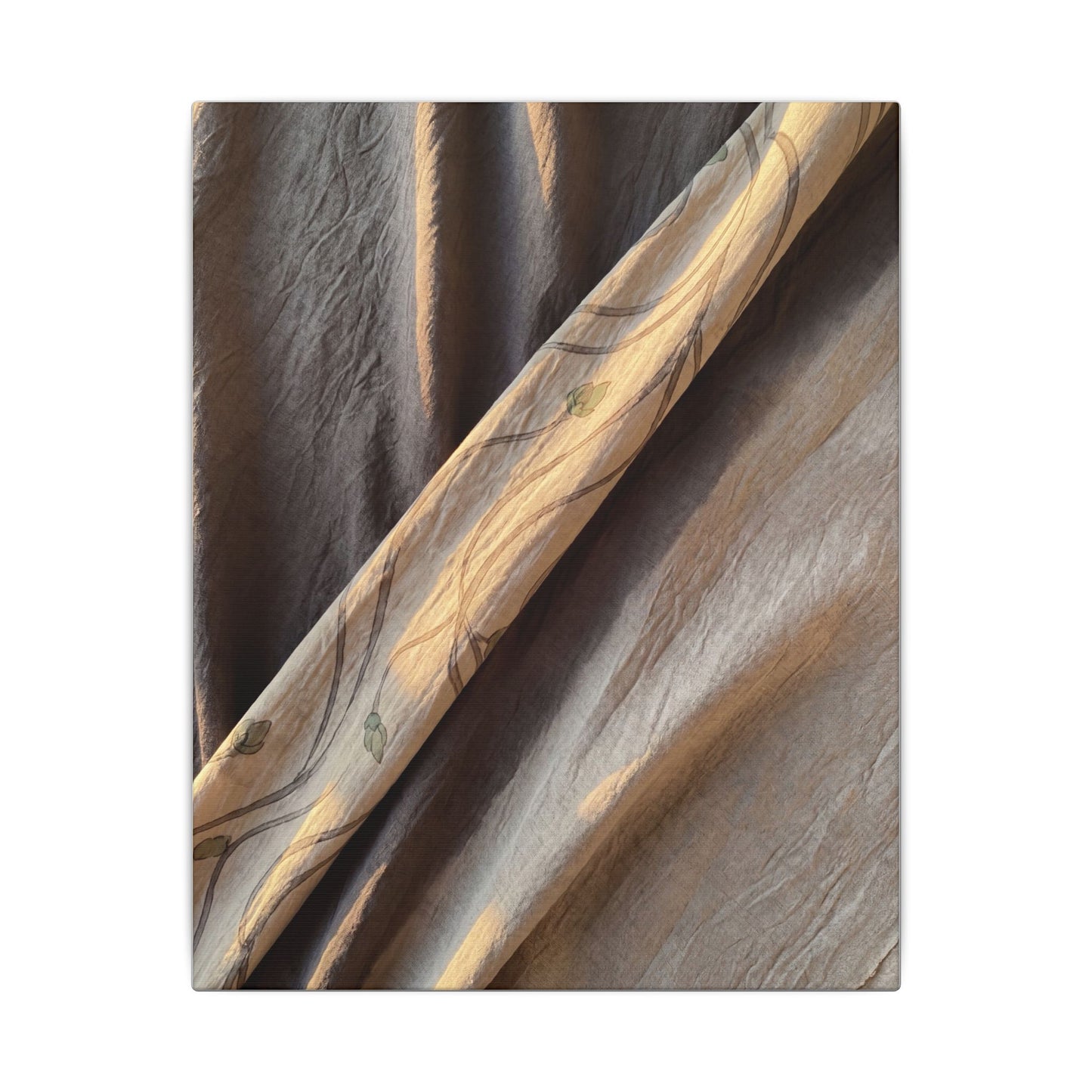Warm Silk Drape Canvas Art - Japanese Pattern Japandi