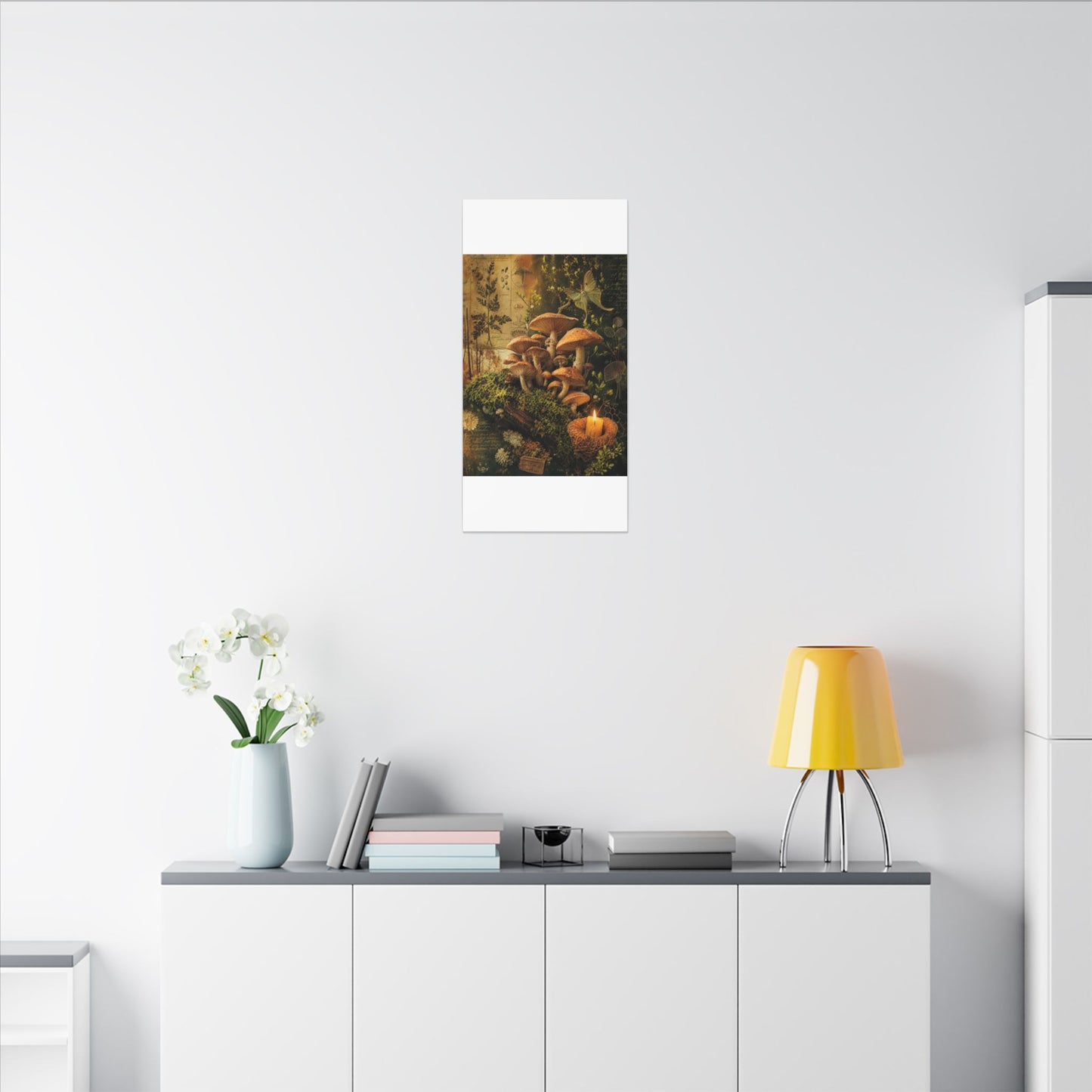 Spring Wild Mushrooms Herbarium Canvas Art | Earthy Decor