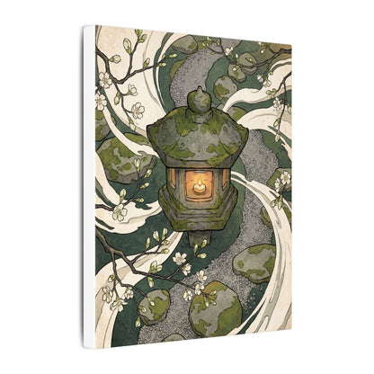 Zen Stone Lantern in Candlelight | Ukiyo E Inspired Canvas Art