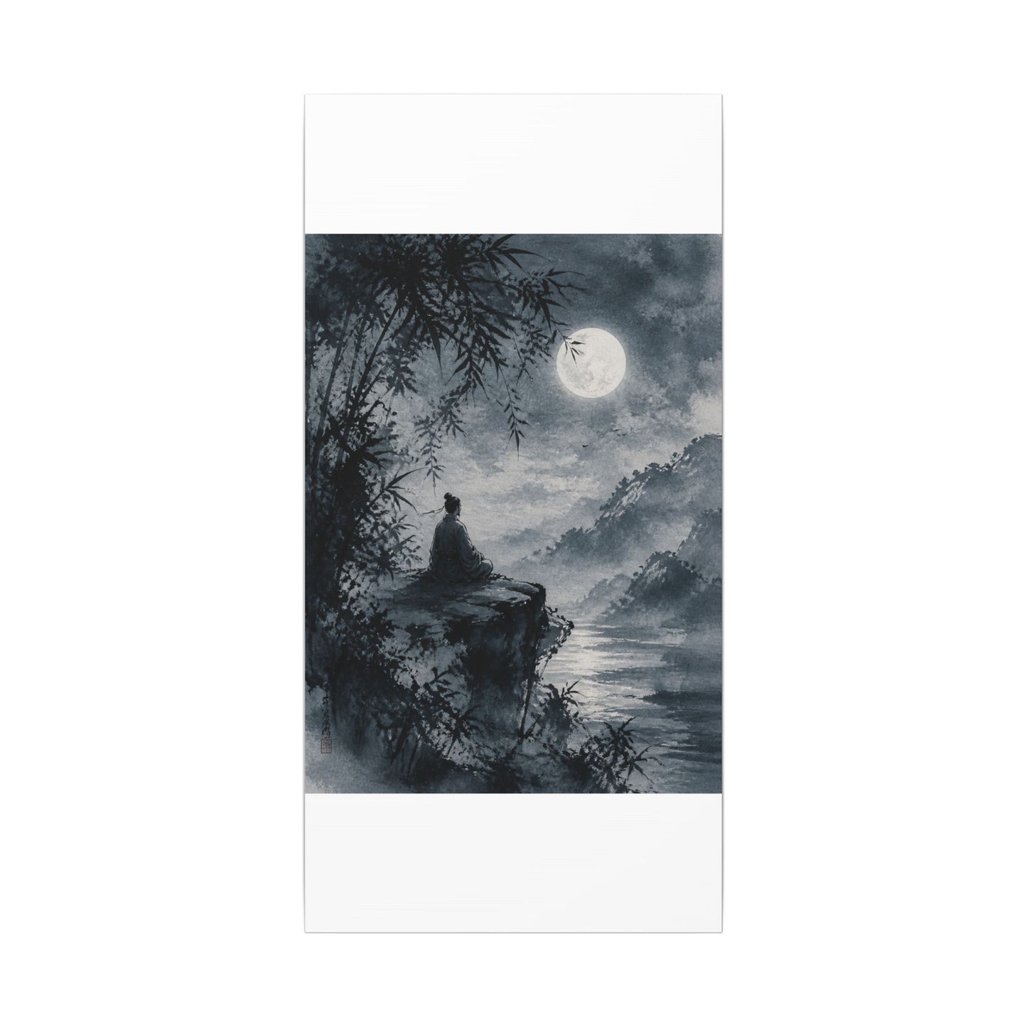 Ink Brushstroke Sumi E Canvas Art | Serene Zen Art