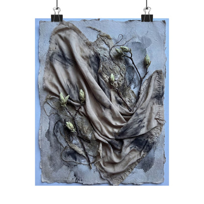 Japandi Silk Drape in Moonlight | Texture Wall Art Print Art Print