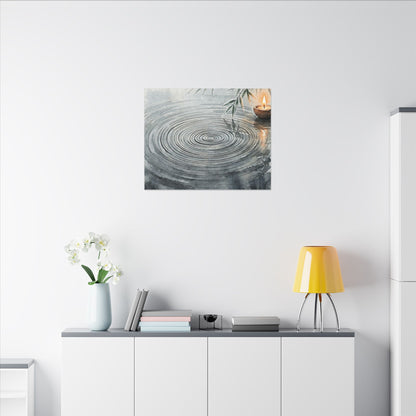 Water Ripple Sumi E Canvas Art | Calm Zen Art
