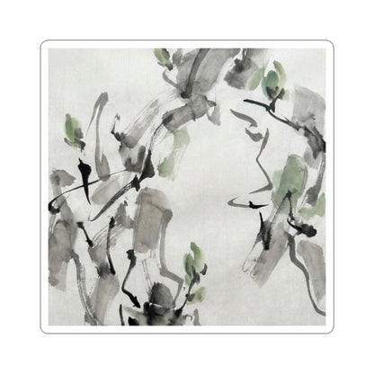 Spring Ink Brushstroke Sumi E Sticker | Tranquil Decor Art Print