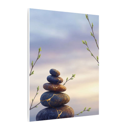 Spring River Stones Gold Vein Canvas Art | Philosophical Decor