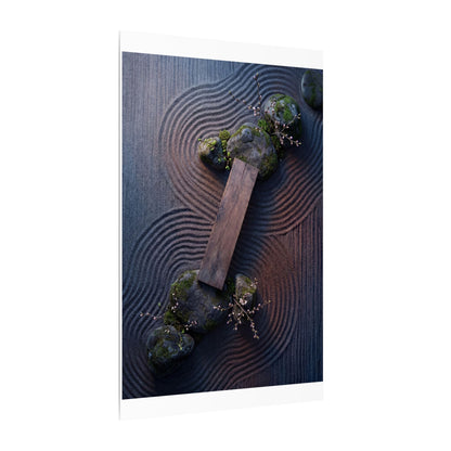 Spring Rock Garden Moody Minimal Canvas Art | Atmospheric Decor