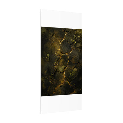 Shibui Cracked Earth Canvas Art - Dark Japandi Dark Texture