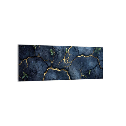 Cracked Earth Spring Canvas Art | Kintsugi Healing Design