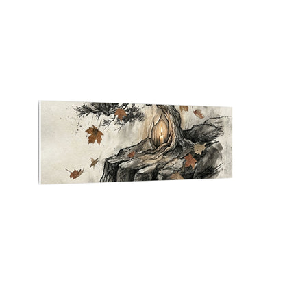Pine Tree Autumn Canvas Art | Japandi Earthy Design
