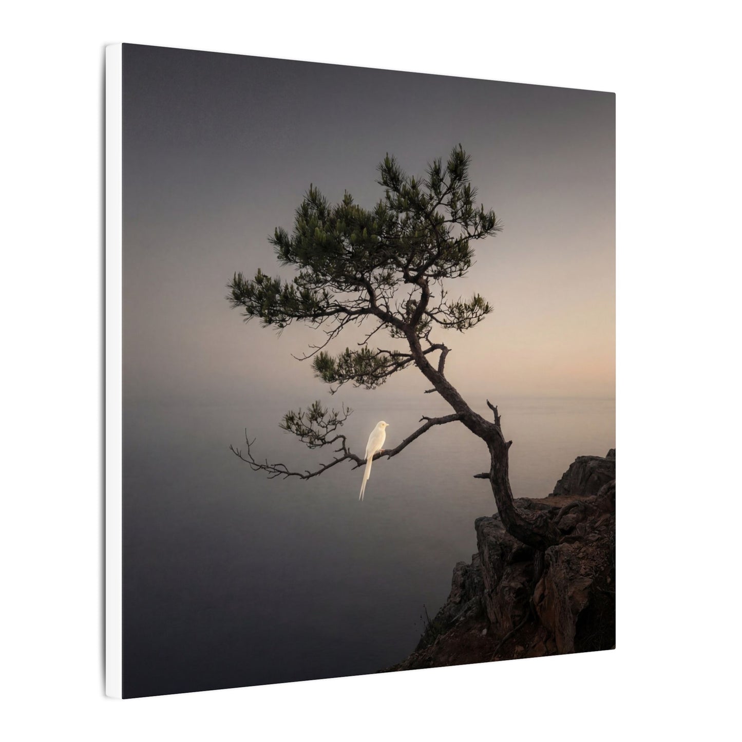 Dawn Pine Tree Canvas Art - Dark Japandi Datsuzoku