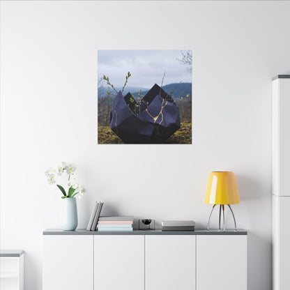 Paper Fold Canvas Art | Spring Kintsugi Gold Repair Art