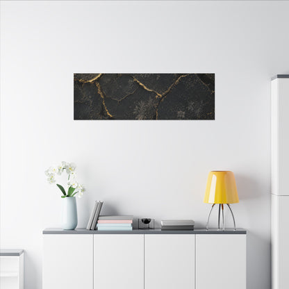 Cracked Earth Canvas Art | Winter Dark Japandi Shadow Zen Art