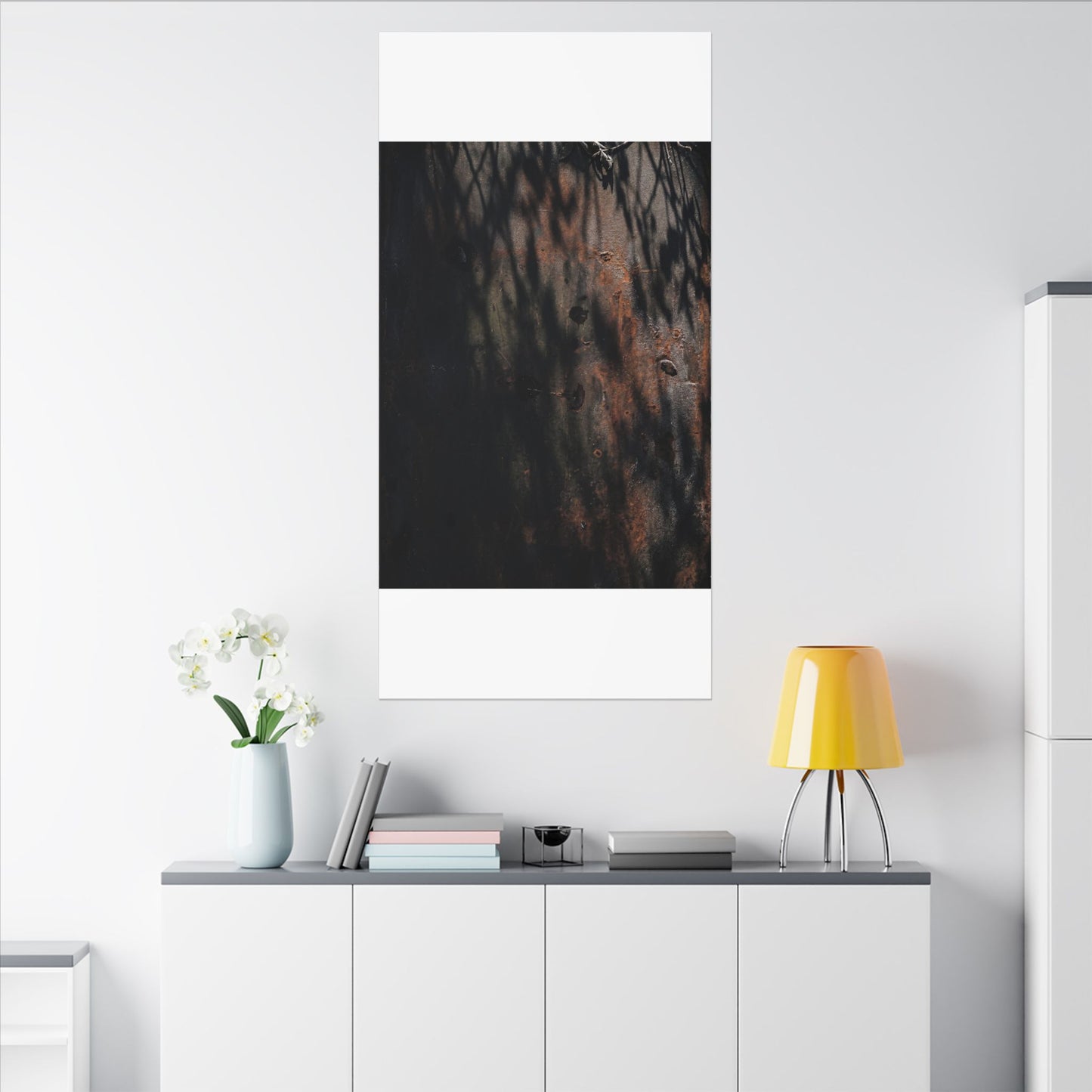 Rust Patina Shadow Zen Canvas Art | Luxurious Dark Japandi Art