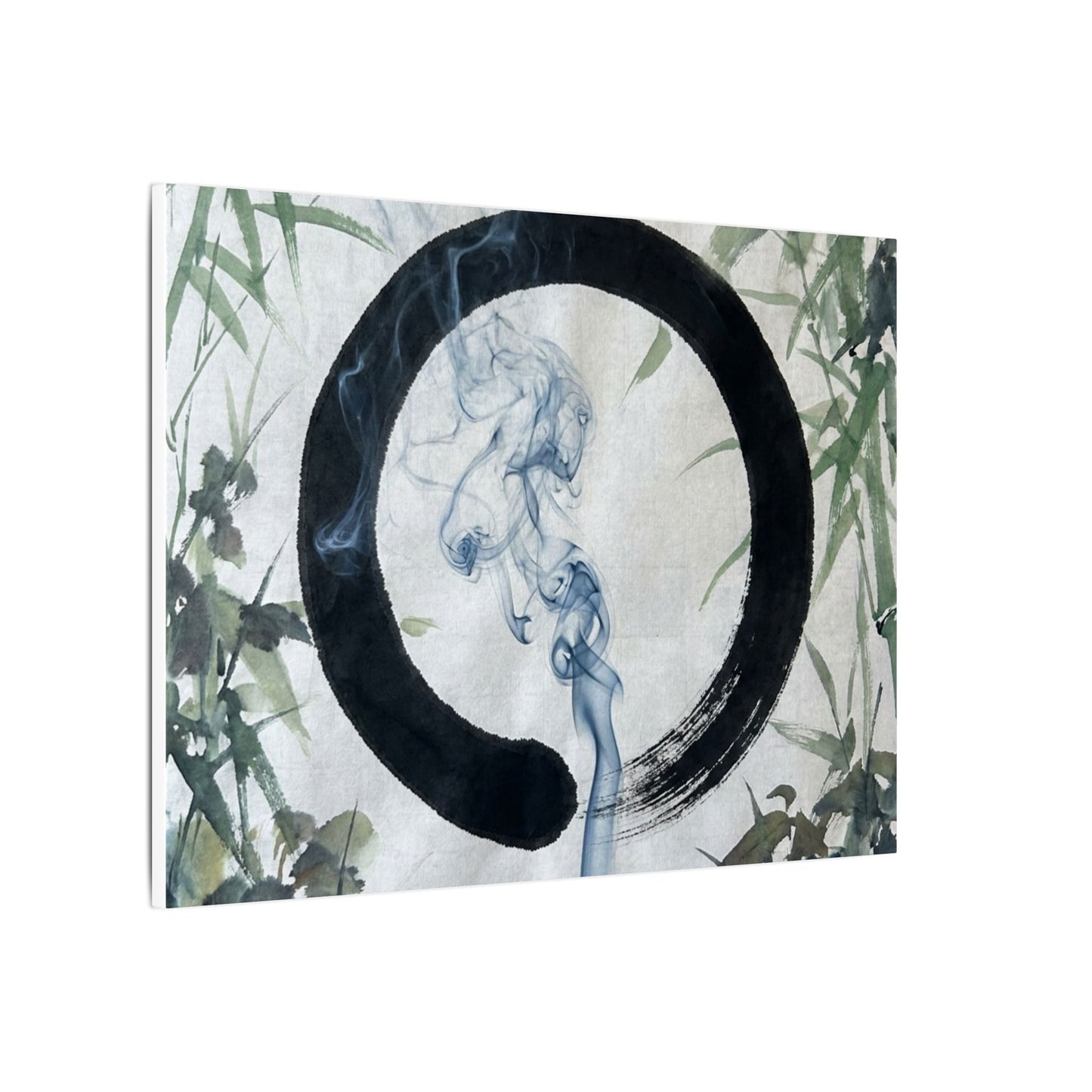 Zen Incense Smoke in Moonlight | Enso Canvas Art