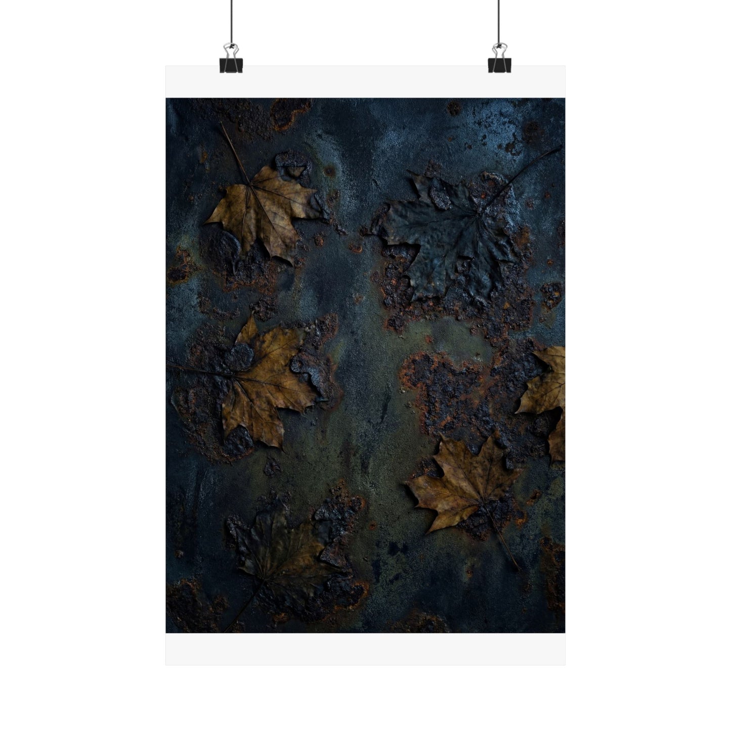 Autumn Rust Patina Charcoal Ink Wall Art Print | Bold Decor Art Print