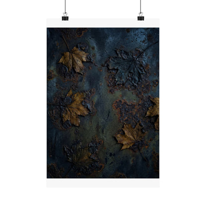 Autumn Rust Patina Charcoal Ink Wall Art Print | Bold Decor Art Print