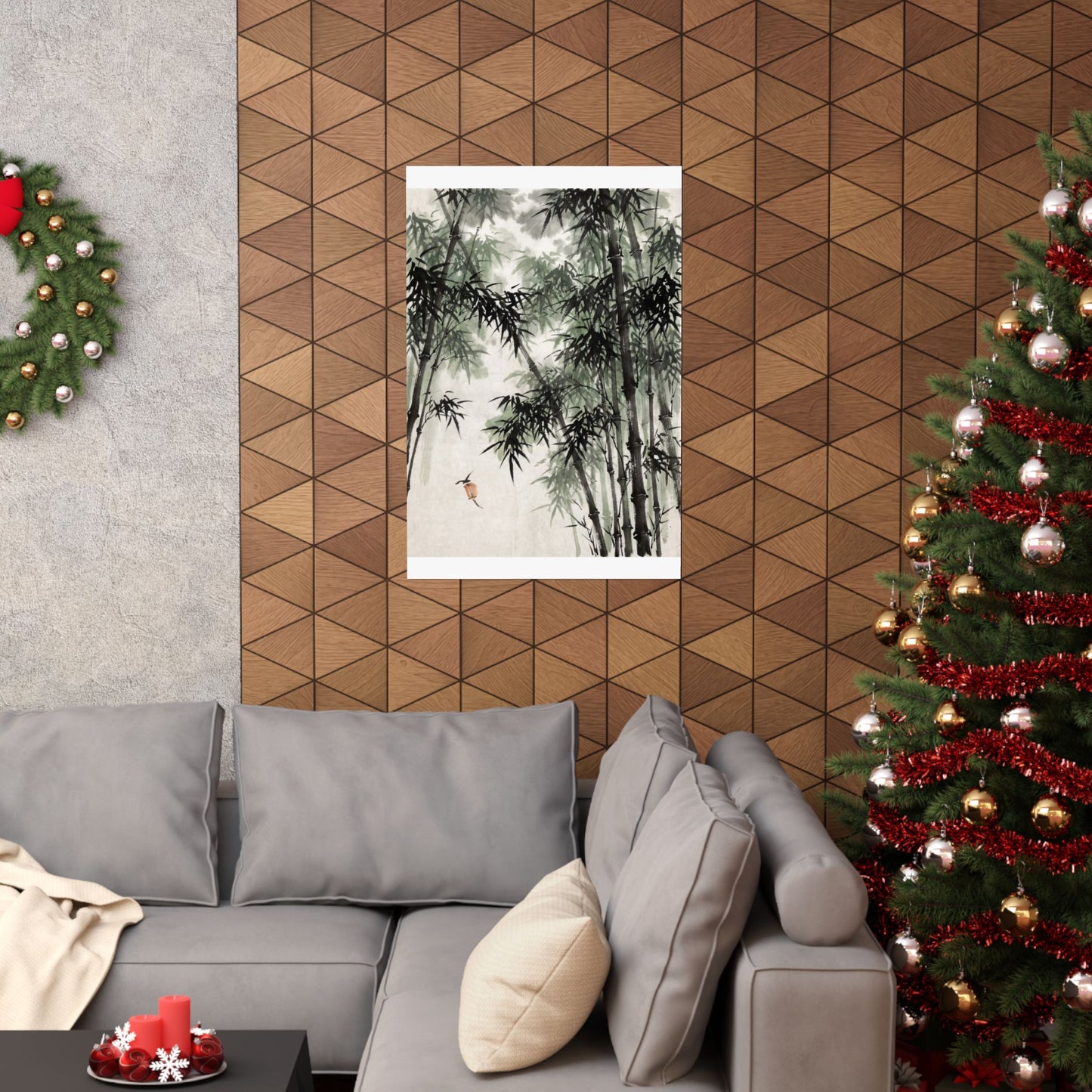 Bamboo Grove Sumi E Wall Art Print | Tranquil Zen Art