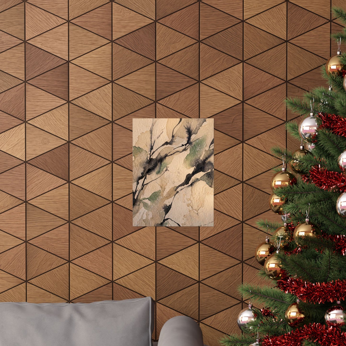 Shadow Play Winter Wall Art Print | Japandi Cozy Design