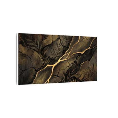 Cracked Earth Charcoal Ink Canvas Art | Bold Dark Japandi Art