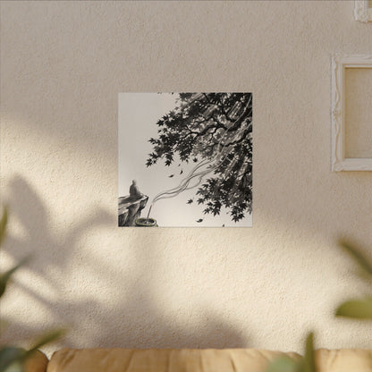 Serene Incense Smoke Canvas Art - Ukiyo E Inspired Zen