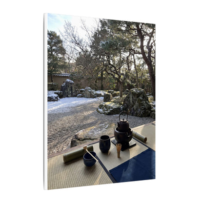 Winter Tea Ceremony Karesansui Canvas Art | Serene Decor