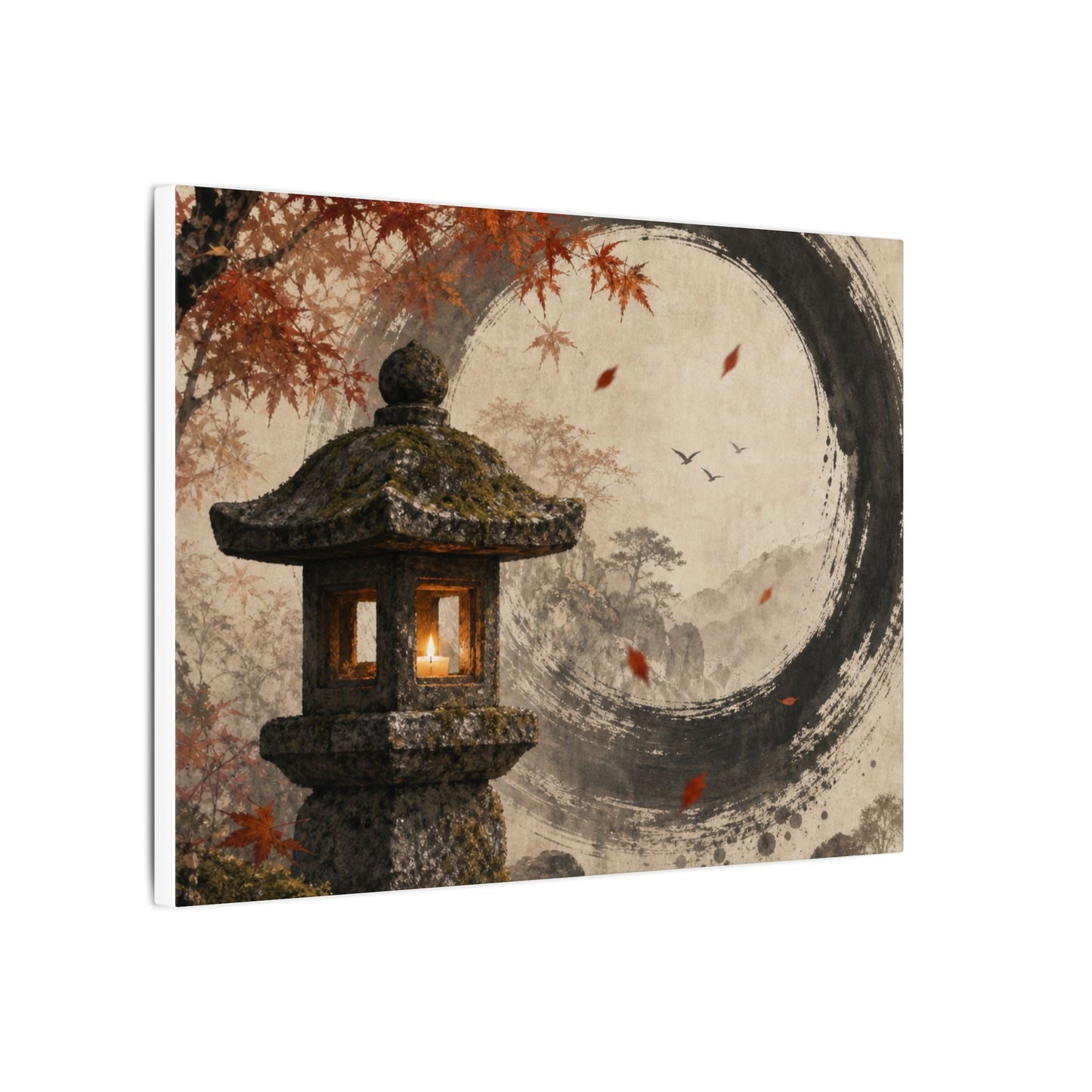 Ma Stone Lantern Canvas Art - Zen Enso