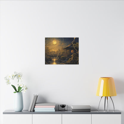 Spring Moonlit Garden Gold Vein Canvas Art | Resilient Decor