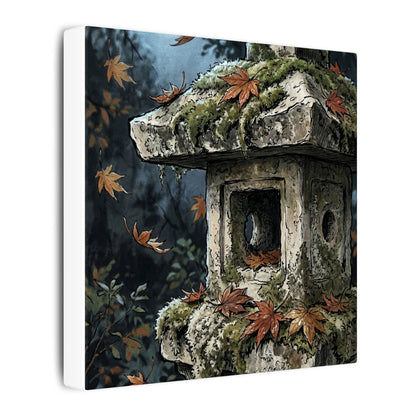 Shibui Stone Lantern Canvas Art - Japandi Minimal Line