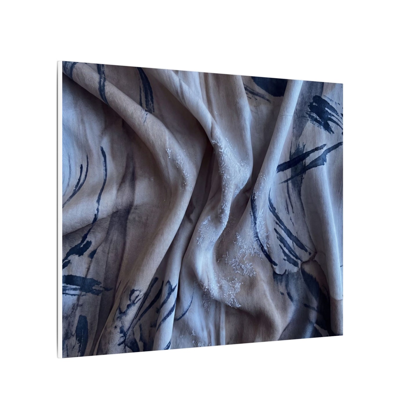 Silk Drape Winter Canvas Art | Japandi Earthy Design