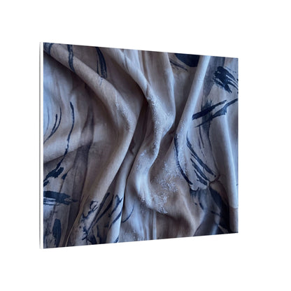 Silk Drape Winter Canvas Art | Japandi Earthy Design