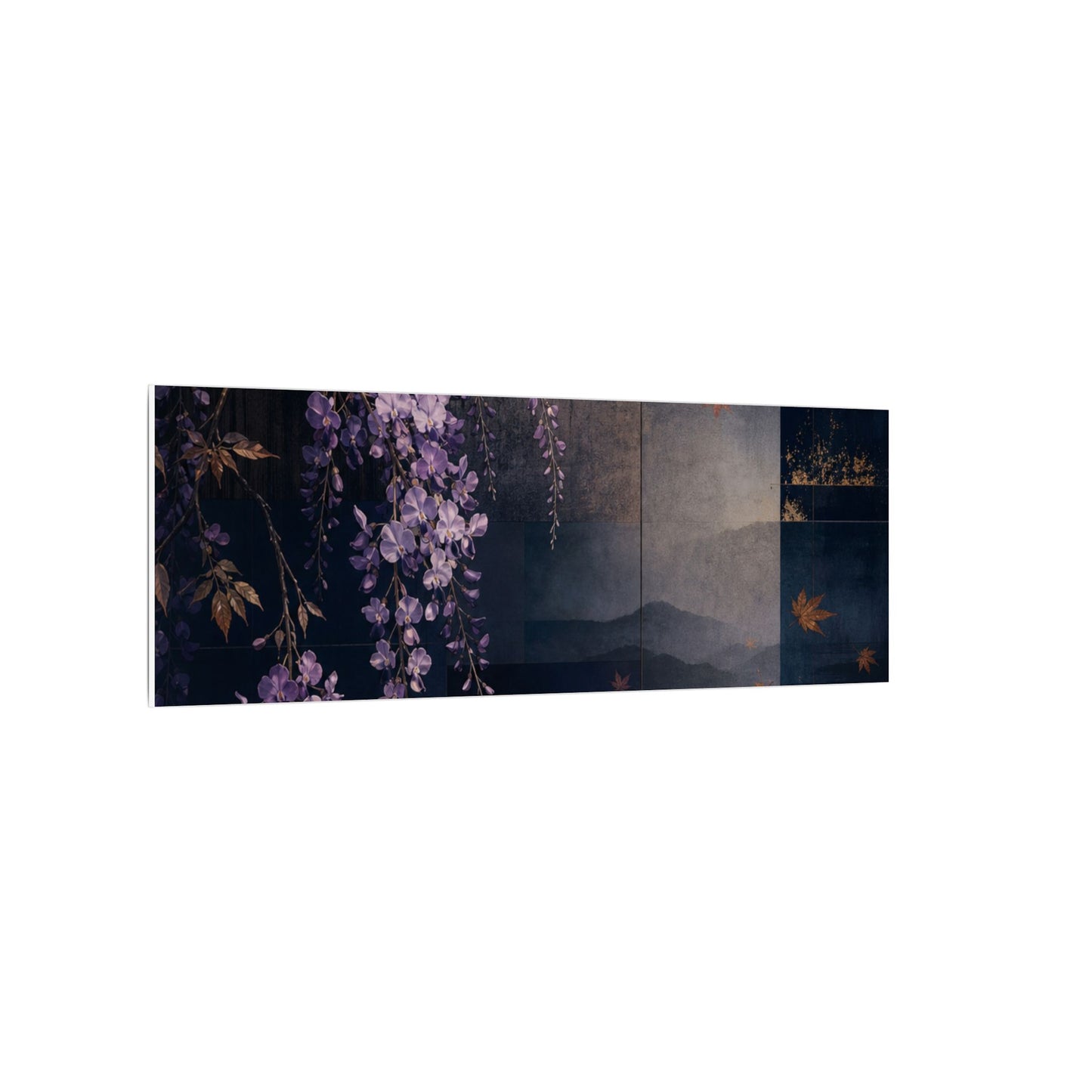 Dawn Wisteria Canvas Art - Dark Japandi Fukinsei