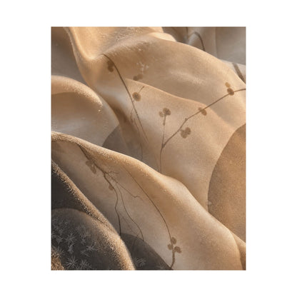 Silk Drape Winter Wall Art Print | Japandi Cozy Design